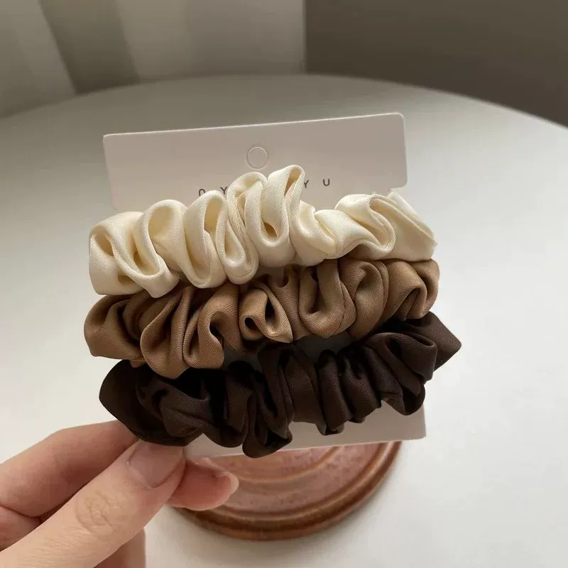 Silk Hair Scrunchies Set 4