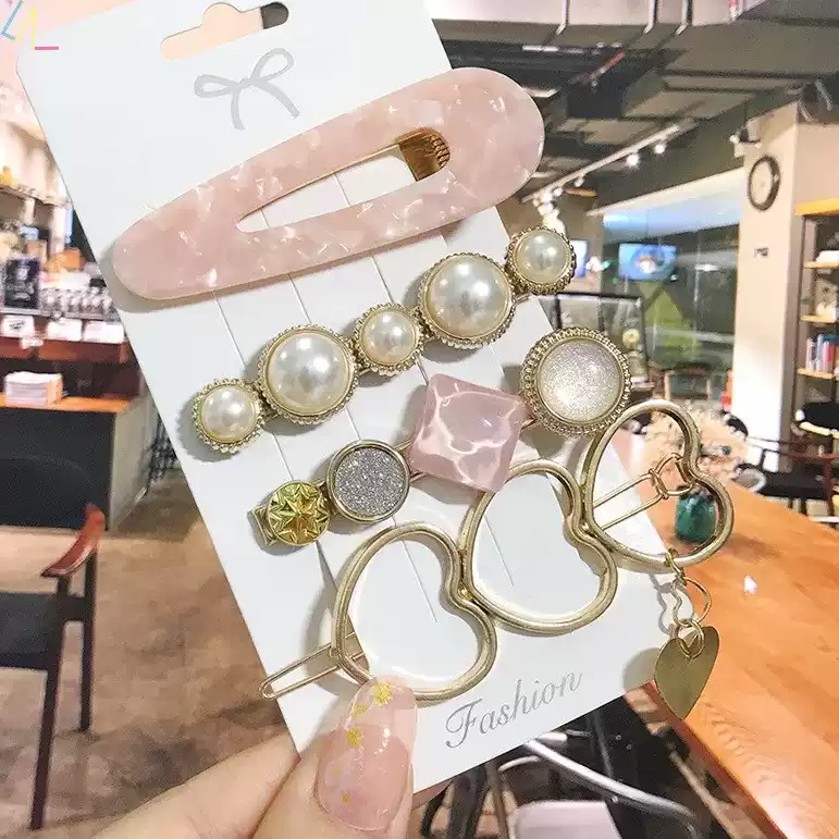 Pearl Hair Barrettes Set 3